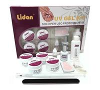 Kit ricostruzione unghie nail art manicure e pedicure gel lima pennello mani