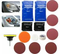 Kit rigenerazione restauro rinnova lucida fari fanali lenti opacizzate trapano