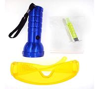 Kit rilevatore di perdite AC per auto, tester di perdite di gas alogeno, torcia UV per occhiali protettivi, strumento di riparazione del condizionatore d'aria automobilistico