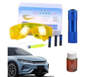 Kit rilevatore di perdite AC - Rilevamento ed | Agente Fluorescente-e-Torcia UV ad alta efficienza | Per Auto, Frigorifero-e-Congelatori, Strumento per uso domestico e professionale