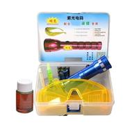 Kit rilevatore di perdite AC - Tester UV da 40 ml | Kit di rilevamento delle perdite di colorante fluorescente - Occhiali torcia Strumenti spray per condizionatore d'aria auto Frigorifero Congelatore