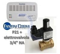 Kit rilevatore fughe gas metano - P21 + elettrovalvola 3/4'' normalmente aperta