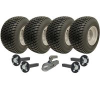 Kit rimorchio erba ATV 18x8,50-8 doppio asse ruote mozzo e stub assi + gancio...