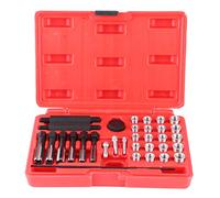 Kit Rimozione Candelette, Akozon 33 Pezzi Kit di Riparazione della Filettatura delle Candelette, Estrattore Candelette, M8-M12, Estrattore Cuscinetti Interni Attrezzi Officina Meccanica Auto
