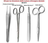 Kit Rimozione Sutura Sterile Chirurgico Dentale Porta Aghi Forbici Forcipe Adson