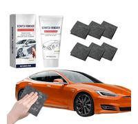 Kit Rimuovi Graffi Auto con 6x Panni Nano e Pasta Lucidante 50g, Panni in Microfibra per Riparazione Vernice Carrozzeria, Riutilizzabili per Tutti i Veicoli