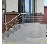 Kit ringhiera in filo metallico da 85,1 cm per scale e ponti, colonnine fai da te con palo quadrato e rotondo da 5,1 cm, ideale per scale interne/esterne (L 1,1 m/110 cm)