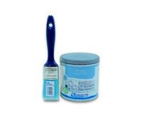 Kit Rio Verde Renner Vintage Prestige 0,5LT + Pennello Waga Paint 40mm Vernice Extra Opaca Shabby Lavabile per Interni ed Esterni (NOCCIOLA)