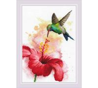 Kit Riolis a punto croce contato "Colibrì", 21x30cm