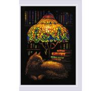 RIOLIS - Sera con il Libro 2281, Punto croce 21x30cm, Punto croce kit da ricamare, Disegni da ricamare, Embroidery kit, Kit ricamo punto croce