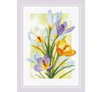 Kit Riolis per il punto croce contato "Spring Glow. Crochi", 21x30cm
