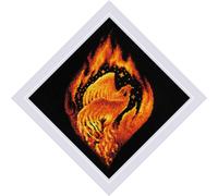 Kit Riolis per punto croce contato "Fenice fiammeggiante", 20x20cm, fai da te
