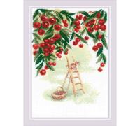 Kit Riolis per punto croce contato "Giardino dei ciliegi", 21x30cm