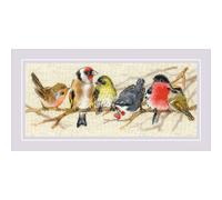Kit Riolis per punto croce contato "Uccelli sul ramo", 35x15cm