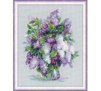 Kit Riolis RI-1447 a Punto Croce Ricamo Multicolore Lilla Bouquet
