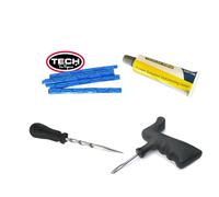 Kit ripara pneumatici auto 10 stringhe + attrezzi TECH + tubetto mastice pang