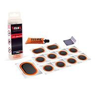 Kit riparazione camera d'aria MTB rinforzo, scatola 8 patch 25 mm + 2 patch 35 x 25 mm + 1 pacth 50 x 30 mm + colla 5 g + rape acciaio con istruzioni Velox