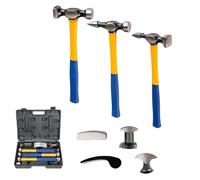 Kit Riparazione Carrozzeria Auto 7 Pezzi Set Attrezzi Professionale 3 Martelli e 4 Tassi In Acciaio Per Rimozione Ammaccature Veicoli Ripristino Lamiera Con Valigetta Rigida per Officina Fai da Te