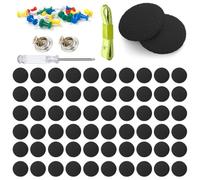 Kit Riparazione Cielo Auto, 65 Rivetti per Riparazione Tetto Auto + 65 Puntine Colorate+1 Cacciaviti+ 1 Metro a Nastro 1,5 m, Ripara Cielo Auto Set Riparazione Cielo Auto (Nero)