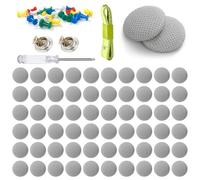 Kit Riparazione Cielo Auto, 65 Rivetti per Riparazione Tetto Auto + 65 Puntine Colorate+1 Cacciaviti+ 1 Metro a Nastro 1,5 m, Ripara Cielo Auto Set Riparazione Cielo Auto(grigio)