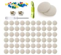 Kit Riparazione Cielo Auto, 65 Rivetti per Riparazione Tetto Auto + 65 Puntine Colorate+1 Cacciaviti+ 1 Metro a Nastro 1,5 m, Ripara Cielo Auto Set Riparazione Cielo Auto