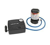 Kit riparazione forature pneumatici Auto + Compressore 12V - Standard