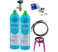 Kit Riparazione Frigorifero 2 R600a rubinetto 1/4"M tubo 90 cm valvola foratrice
