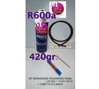 Kit Riparazione Frigorifero bombola R600a 420 gr. + Filtro + Tubetto di Carico