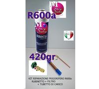 Kit Riparazione Frigorifero bombola R600a 420 gr. + Filtro + Tubetto + Rubinetto