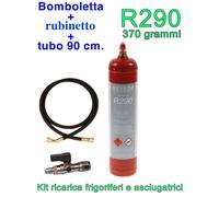 Kit Riparazione Frigorifero R290 370 gr. + rubinetto uscita 1/4" M + tubo 90 cm.
