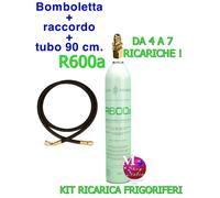 Kit Riparazione Frigorifero R600a 420 gr. + raccordo spillo 1/4" M + tubo 90 cm.