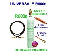 Kit Riparazione Frigorifero R600a raccordo spillo 1/4" tubo 90 cm valvola filtro