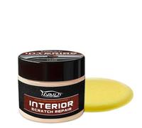 Kit Riparazione Graffi Plastici Auto, Cera per Restauro Cruscotto e Interni, Rimuovi Graffi & Usura con Spugna, Lucidante per Plastici dell'Auto Portatile (100g)