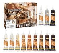 Kit Riparazione Legno, 12 Colori Stucco per Legno, Kit di Riparazione per Mobili, Riparazione di Graffi, Crepe, Scolorimento per Mobili in Legno, Porte, Armadietti, Pavimenti, Tavoli, Ritocco Legno