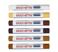 Kit Riparazione Legno,6 Pezzi Stecche Riparazione Mobili,Pastelli a Lunga Durata per Macchie Fori Crepe Battiscopa - Mobile Armadio Finestra Pavimento Cornice Porta