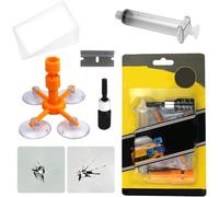Kit Riparazione Parabrezza Auto,Kit Riparazione Vetro Auto con Riparazione Resina e Siringhe a Pressione,Kit Riparazione Parabrezza per Riparare Le Incrinature, Scheggiature, Fessure e Graffi