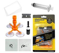 Kit Riparazione Parabrezza Auto,Kit Riparazione Vetro Auto con Riparazione Resina e Siringhe a Pressione,Kit Riparazione Parabrezza per Riparare Le Incrinature, Scheggiature, Fessure e Graffi