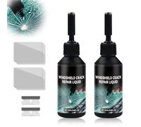 Kit Riparazione Parabrezza Auto, Kit Riparazione Vetro Auto, per Chip e Crepe, Bulls-Eye, Ragnatela, a Forma di Stella, Nichel, Mezzaluna (2)