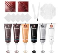 Kit Riparazione Pelle, 6 Colori Crema di Riparazione,Balsamo Riparazione Pelle, Gel Riparatore per Liquida,per Divano, Giacca Seggiolino Auto, Cappotti Crack, Buchi, Usura