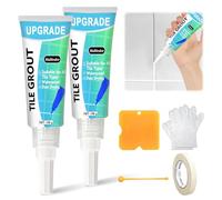 Kit Riparazione Piastrelle, 2 Pezzi Stucco per Piastrelle e Strumenti, Stucco per Fughe Piastrelle Bagno e Cucina, per Giunti, Lavabo in Porcellana, Vasca, WC, Asciugatura Rapida e Impermeabile