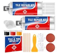 Kit Riparazione Piastrelle Bianco 100ml, Pittura per Piastrelle Bagno Ripara Piastrelle Scheggiate, Stucco per Ceramica e Porcellana per Crack da Bagno, Ammaccatura, Foro, per Patch Ceramica, Marmo