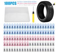 Kit Riparazione Pneumatici 100pz Inserti a Vite in Acciaio al Carbonio Guarnizio