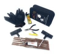 Kit Riparazione Pneumatici Moto Set Portatile Ripara Gomme Tubeless, Senza Camera d'Aria con Mastice Slime Moto (PRO Basic)