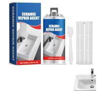Kit Riparazione Vasca da Bagno Bianco, Ripara Ceramica Lavandino, Ripristino Piatto Doccia, Riparazione Fughe Piastrelle, Kit di Ripristino Crepe Vasca da Bagno, per Graffi, Crepe, 50ML