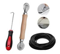 Kit Riparazione Zanzariere - Rullo Zanzariera Ricambio Metallico a Doppia Estremità con Cuscinetti, Gancio in Metallo e 15 Metri di Nastro in Gomma di Ø 5 mm - per Installazione Zanzariera Finestra