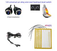 Kit riscaldatore per seggiolino auto integrato universale 12V adatto per 2 posti Cuscinetti riscaldanti veloci in filo di lega Sistema di interruttori di controllo rotondo a 6 livelli