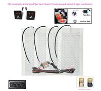 Kit riscaldatore per seggiolino auto integrato universale 12V adatto per 2 posti Cuscinetti riscaldanti in fibra di carbonio Sistema di interruttori riscaldati a doppio controllo a 3 livelli