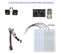Kit riscaldatore per seggiolino auto integrato universale adatto a 2 posti 12V cuscinetti riscaldanti In fibra di carbonio 3 livelli sistema di interruttori riscaldati a doppio controllo