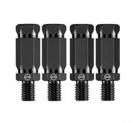 Kit riser specchio lavorato CNC 8 mm 10 mm coppia filettatura (M10-5 L + RH | Finitura nera, resistente alle intemperie, si adatta alla maggior parte delle biciclette, dimensioni 8 mm e 10 mm