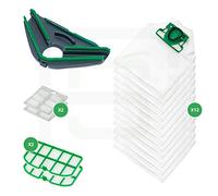 Kit Risparmio 12 Sacchetti Folletto VK200, 12 Profumatori, 1 Filtro Folletto VK200 Griglia Motore, 1 Sottospazzola | Ricambi Compatibili per Folletto | Soluzione Tutto-in-Uno per Casa Sempre Pulita